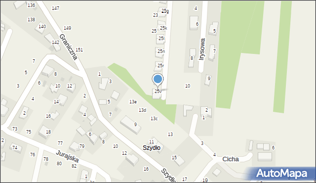 Giebułtów, Spacerowa, 25v, mapa Giebułtów