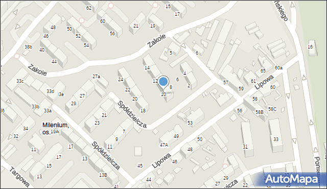 Gliwice, Spółdzielcza, 10, mapa Gliwic