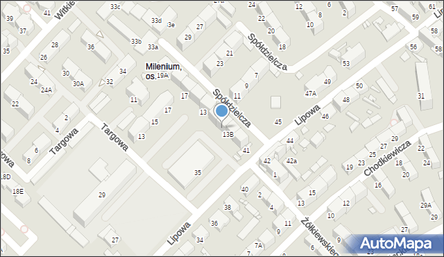 Gliwice, Spółdzielcza, 13C, mapa Gliwic