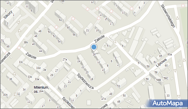 Gliwice, Spółdzielcza, 14, mapa Gliwic