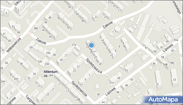 Gliwice, Spółdzielcza, 22, mapa Gliwic