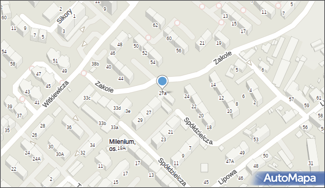 Gliwice, Spółdzielcza, 27a, mapa Gliwic