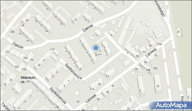 Gliwice, Spółdzielcza, 8, mapa Gliwic