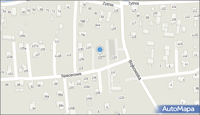 Gliwice, Spacerowa, 121, mapa Gliwic