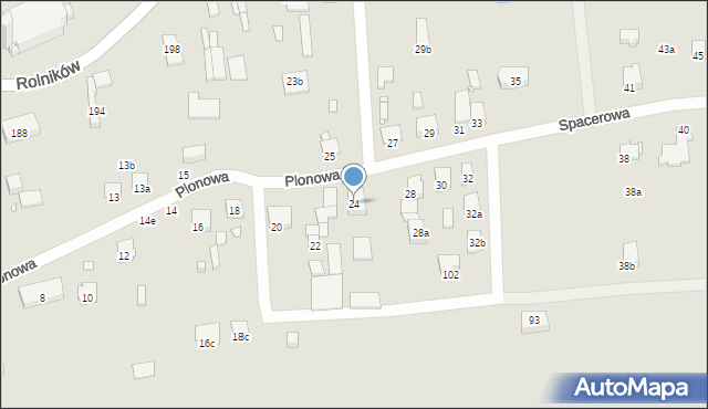 Gliwice, Spacerowa, 24, mapa Gliwic