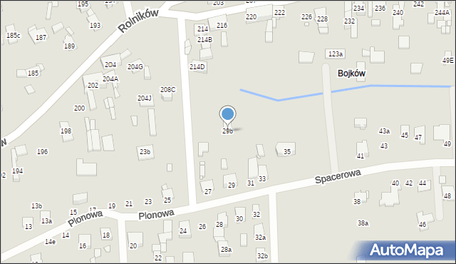 Gliwice, Spacerowa, 29b, mapa Gliwic