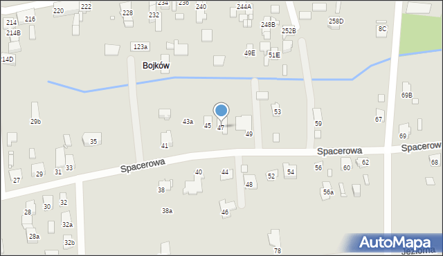 Gliwice, Spacerowa, 47, mapa Gliwic