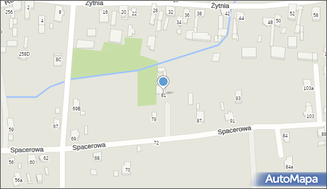 Gliwice, Spacerowa, 81, mapa Gliwic