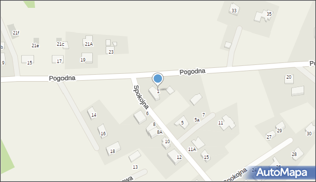 Głobino, Spokojna, 1, mapa Głobino