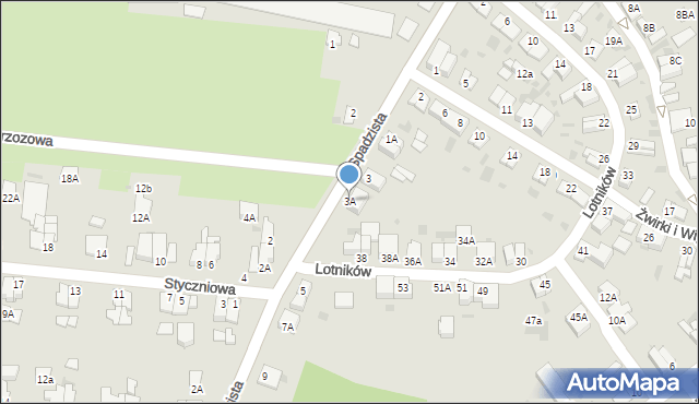 Głogów, Spadzista, 3A, mapa Głogów