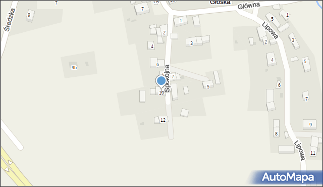 Głoska, Spokojna, 10, mapa Głoska