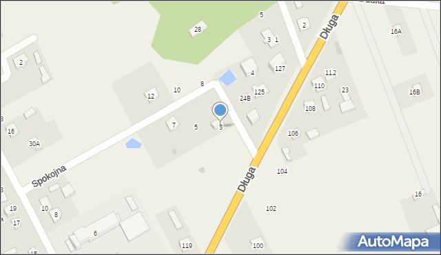 Głosków, Spokojna, 3, mapa Głosków