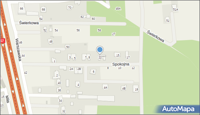 Głuchów, Spokojna, 11, mapa Głuchów