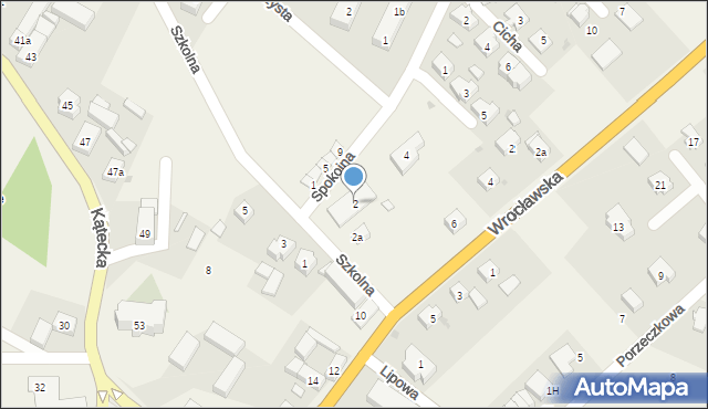 Gniechowice, Spokojna, 2, mapa Gniechowice