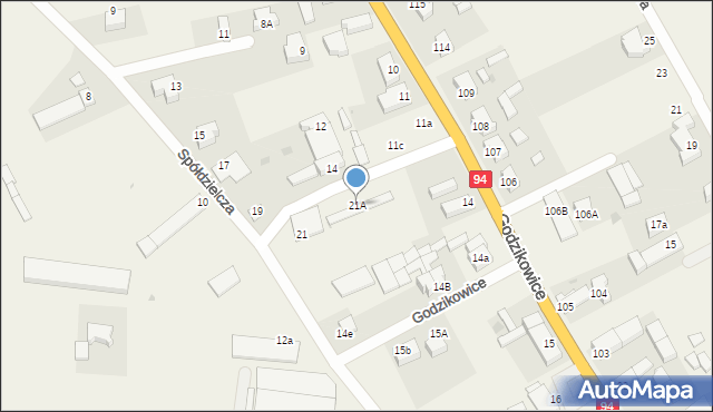 Godzikowice, Spółdzielcza, 21A, mapa Godzikowice