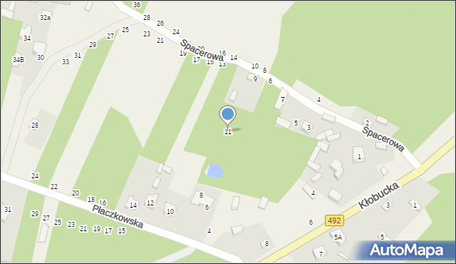 Gojsc, Spacerowa, 11, mapa Gojsc