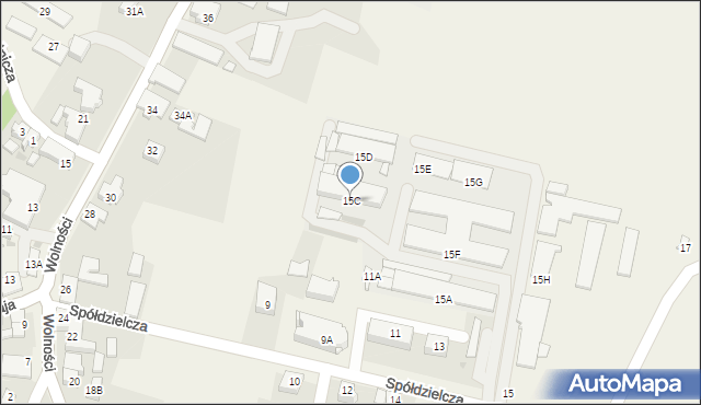Goleszów, Spółdzielcza, 15C, mapa Goleszów