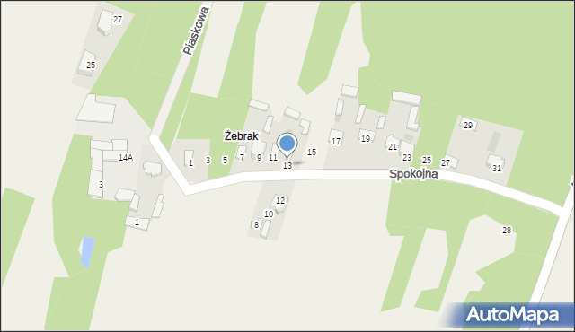 Górki, Spokojna, 13, mapa Górki