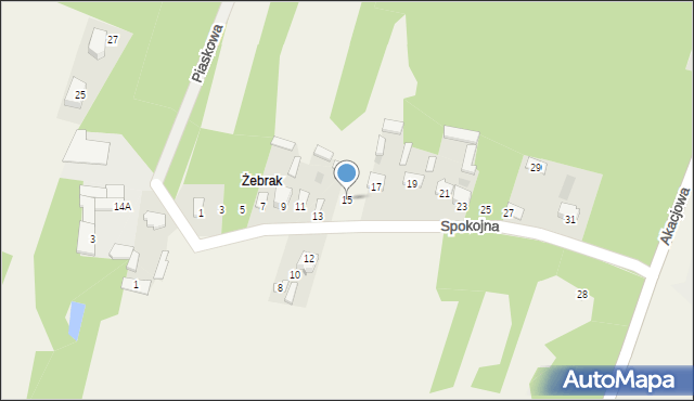 Górki, Spokojna, 15, mapa Górki