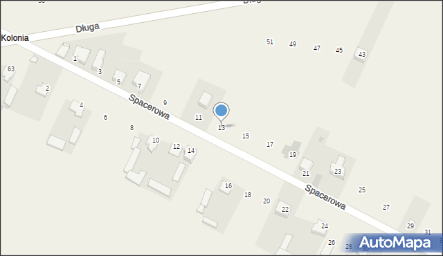 Górzno, Spacerowa, 13, mapa Górzno