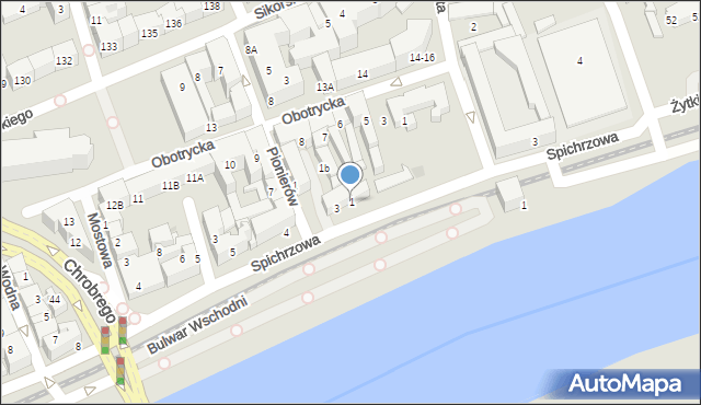 Gorzów Wielkopolski, Spichrzowa, 1, mapa Gorzów Wielkopolski