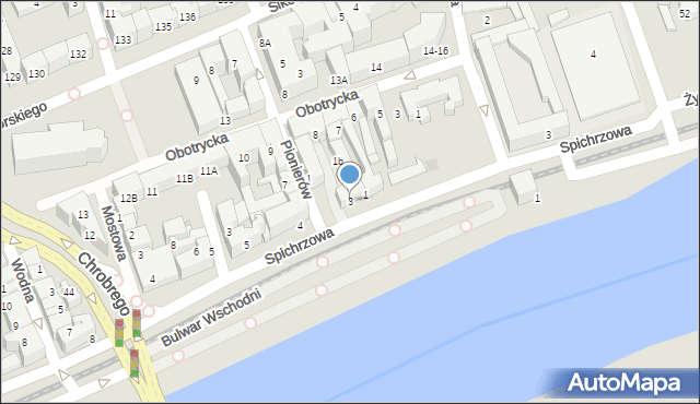 Gorzów Wielkopolski, Spichrzowa, 3, mapa Gorzów Wielkopolski