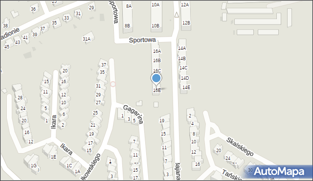 Gorzów Wielkopolski, Sportowa, 16E, mapa Gorzów Wielkopolski