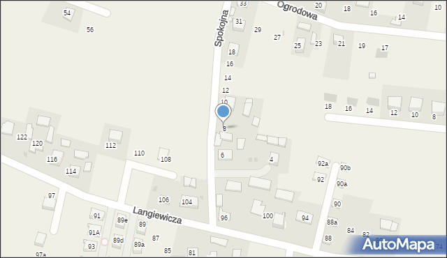 Goszcza, Spokojna, 8, mapa Goszcza