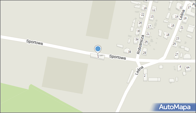 Gozdnica, Sportowa, 1, mapa Gozdnica