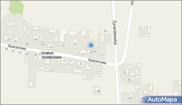 Grabce Józefpolskie, Spacerowa, 4, mapa Grabce Józefpolskie