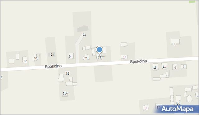 Grąblin, Spokojna, 18, mapa Grąblin