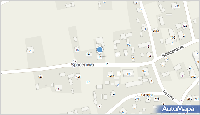 Grębów, Spacerowa, 12, mapa Grębów