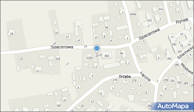 Grębów, Spacerowa, 13, mapa Grębów