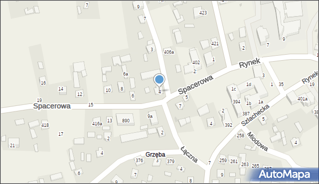 Grębów, Spacerowa, 4, mapa Grębów