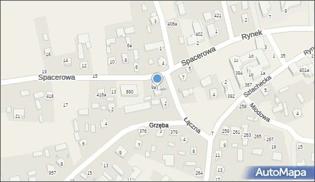 Grębów, Spacerowa, 9b, mapa Grębów