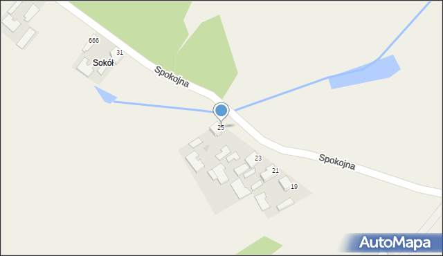 Grębów, Spokojna, 25, mapa Grębów