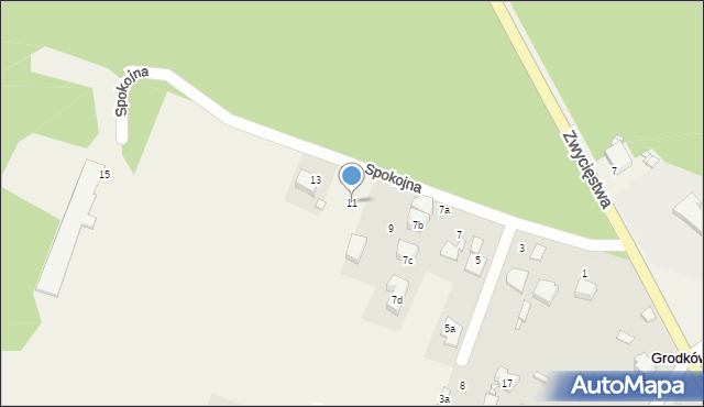 Grodków, Spokojna, 11, mapa Grodków