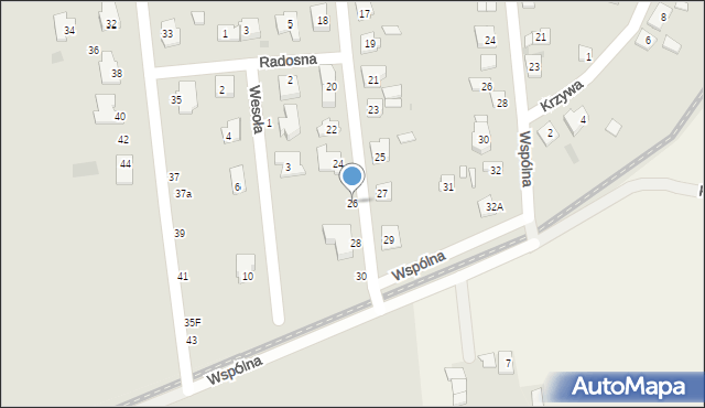 Grójec, Spokojna, 26, mapa Grójec