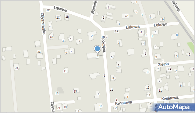Grójec, Spokojna, 4, mapa Grójec