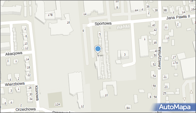 Grójec, Sportowa, 7, mapa Grójec