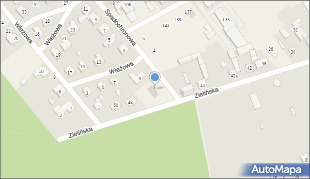 Gruszczyn, Spadochronowa, 1, mapa Gruszczyn