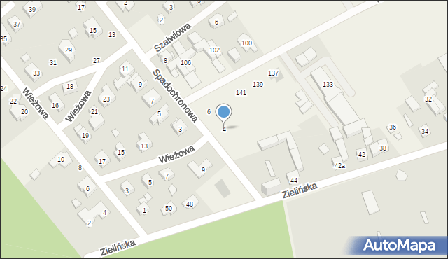 Gruszczyn, Spadochronowa, 4, mapa Gruszczyn