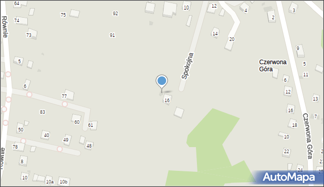 Grybów, Spokojna, 16a, mapa Grybów