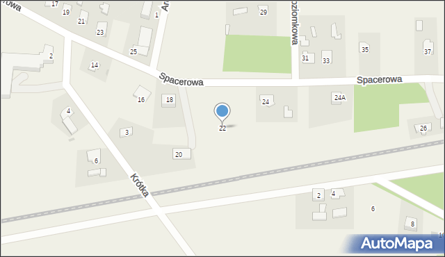 Gryźliny, Spacerowa, 22, mapa Gryźliny