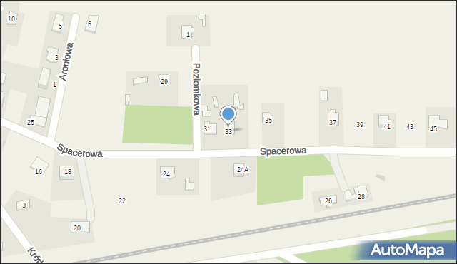 Gryźliny, Spacerowa, 33, mapa Gryźliny