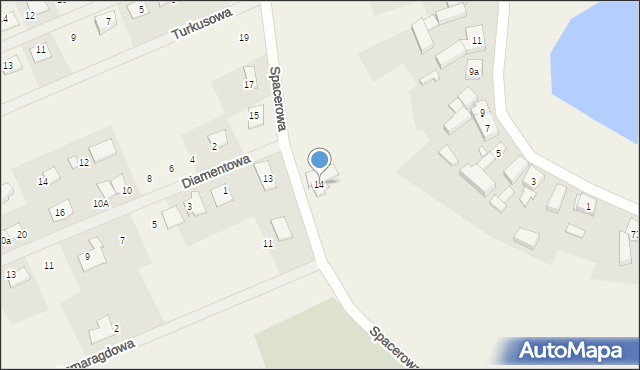 Grzędzice, Spacerowa, 14, mapa Grzędzice