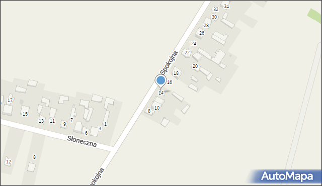 Grzybowa Góra, Spokojna, 14, mapa Grzybowa Góra