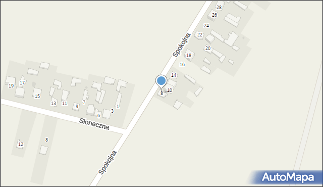 Grzybowa Góra, Spokojna, 8, mapa Grzybowa Góra