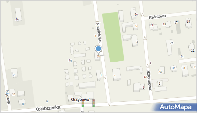 Grzybowo, Spacerowa, 1B, mapa Grzybowo