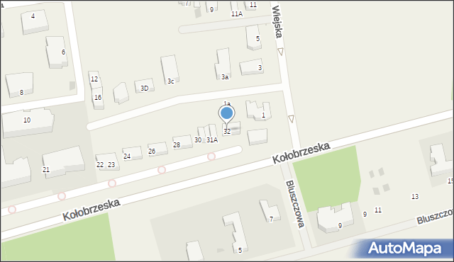 Grzybowo, Spacerowa, 32, mapa Grzybowo